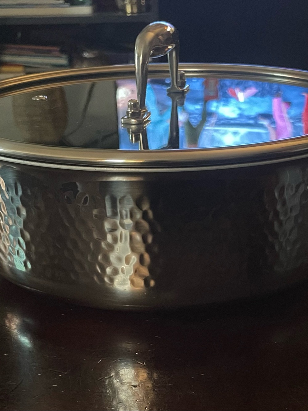 Stainless Steel Hammered Covered Casserole Pan - Silver - Picture 4 of 4